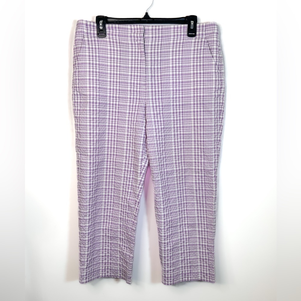 Talbots Women’s Size 12 | Seersucker Stretch Lavender Cropped Capri Pants